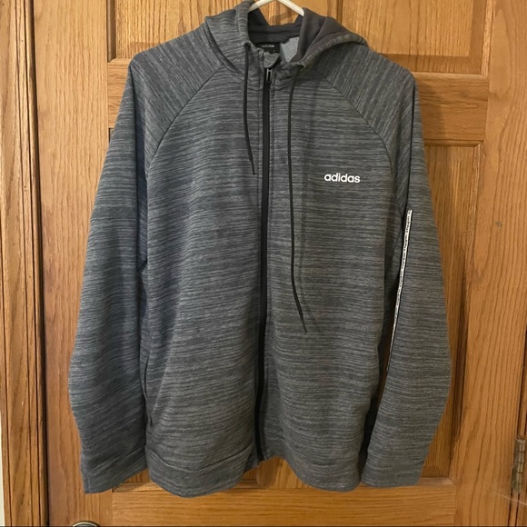adidas Tops - Gray Adidas zip up hoodie with sleeve detail
